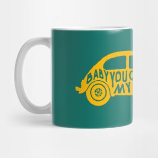 vintage yellow car Mug